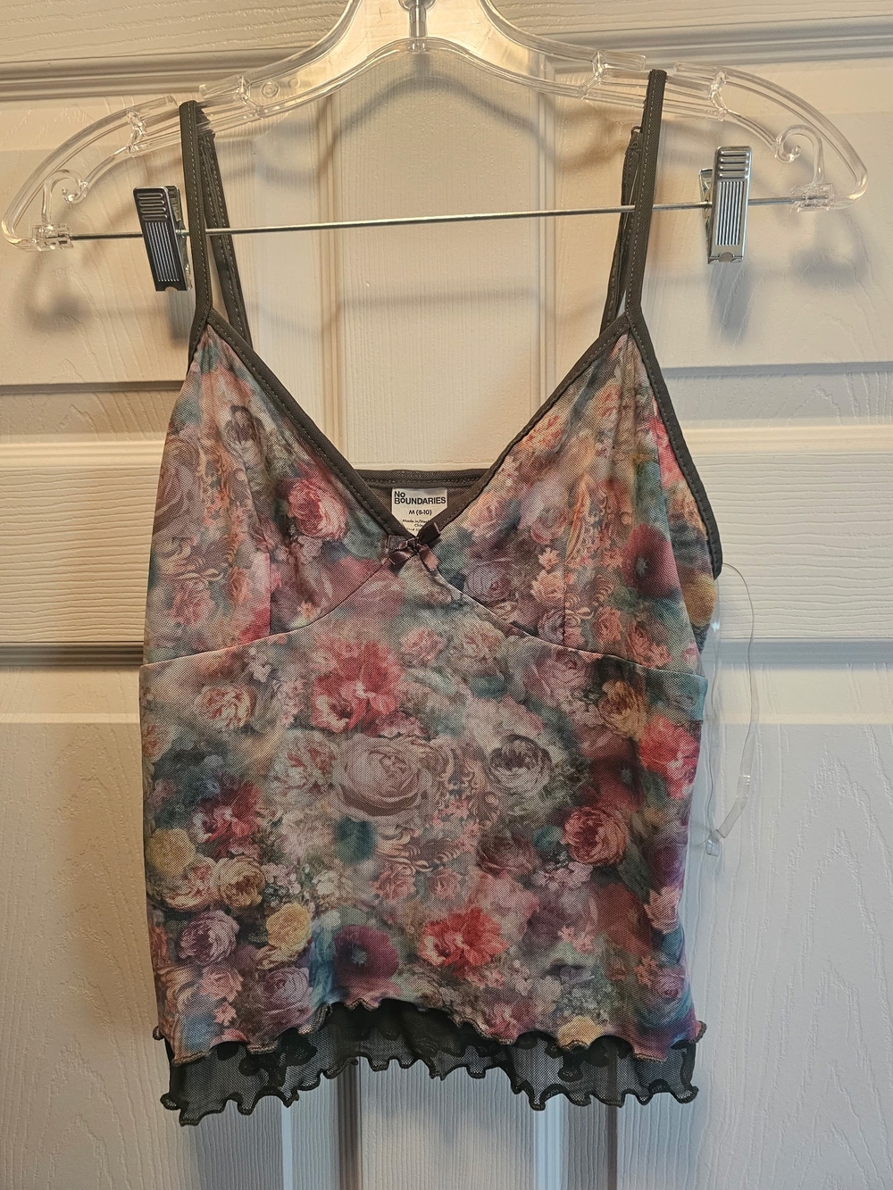 No Boundaries Floral Mesh Cami Tank Top - Multi
